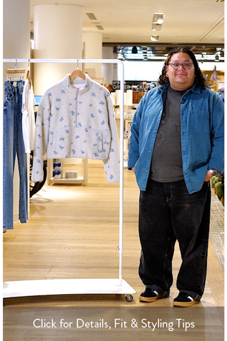 Periwinkle Petals Fleece Half Zip Pullover video