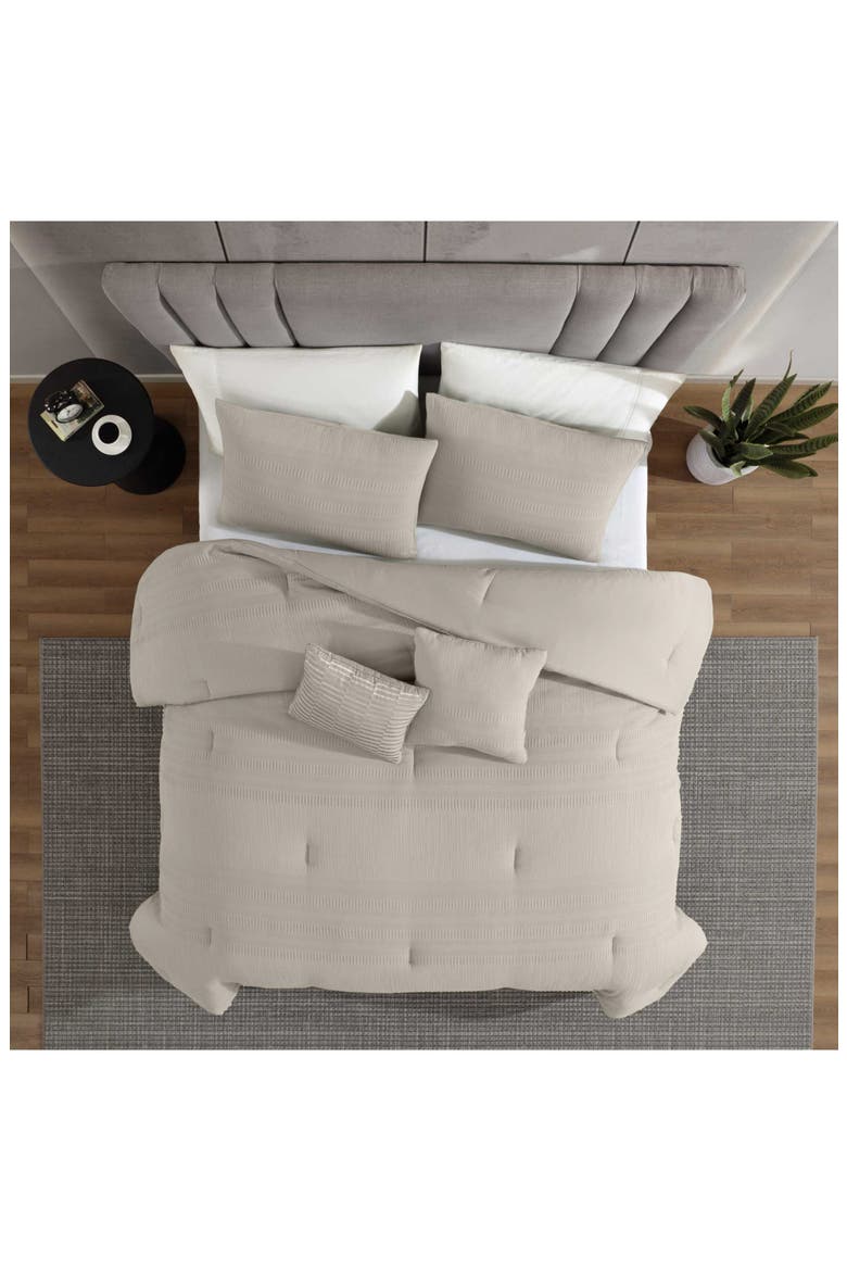 Variegated Waffle Cotton Duvet & Sham Set, Alternate, color, LIGHT BEIGE