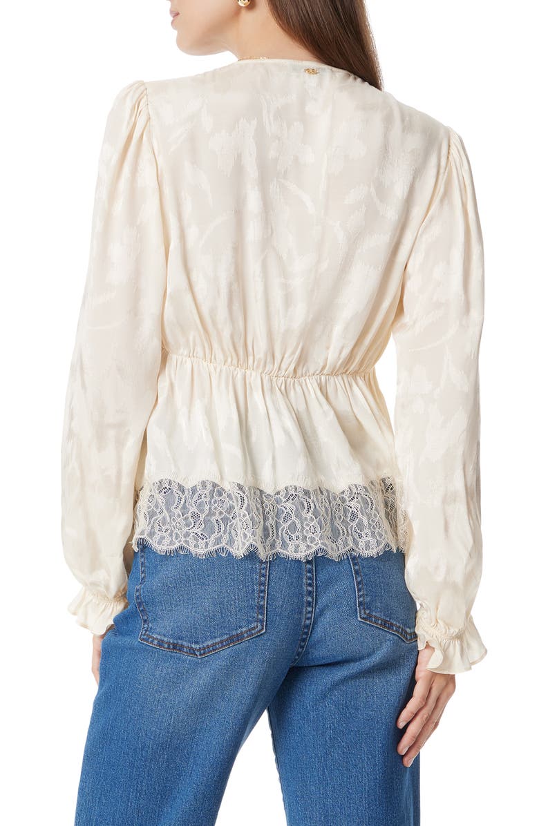 Sam Edelman Julia Lace Trim Peplum Top, Alternate, color, 