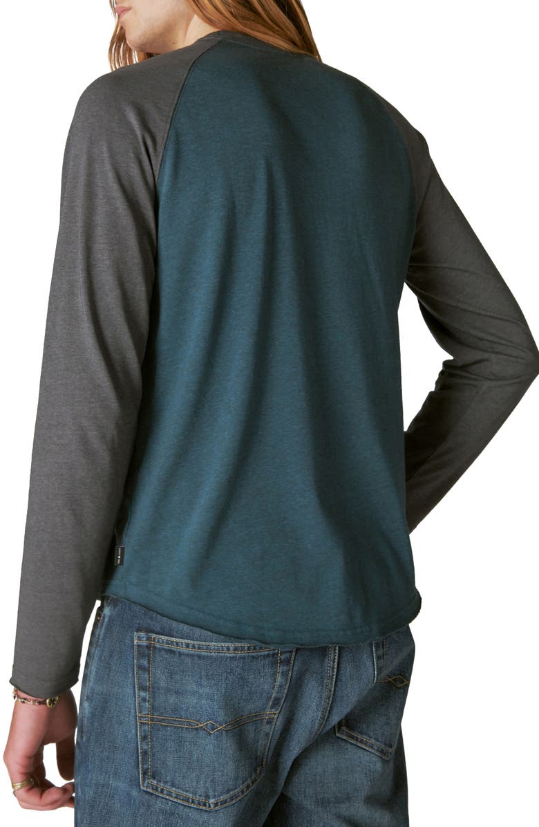 Lucky Brand Venice Burnout Cotton Blend Long Sleeve T-Shirt, Alternate, color, 
