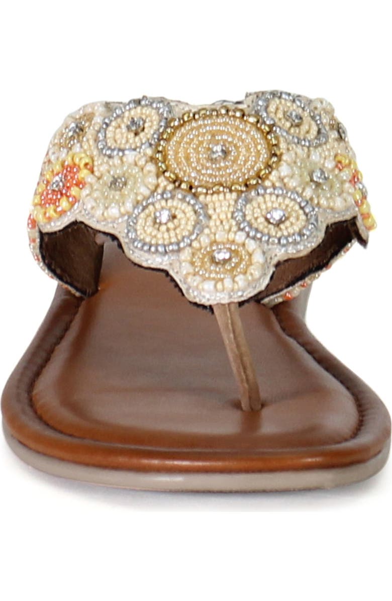 Diba True KALI NITE Leather and Glass Beads Thong Sandal, Alternate, color, Tan/Beige/Multi