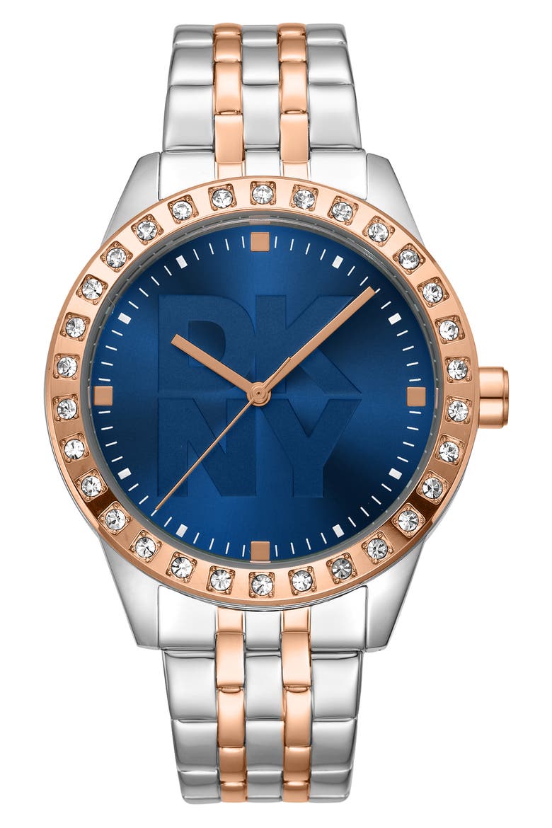 Two-Tone Bracelet Watch, Main, color, TWO-TONE SILVER/ ROSE GOLD