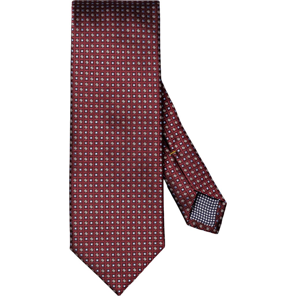 Eton Micro Geometric Silk Tie In Red