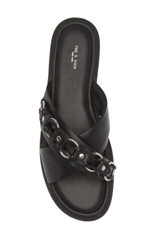 Rag & Bone Geo Chain Slide Sandal In Black Leather