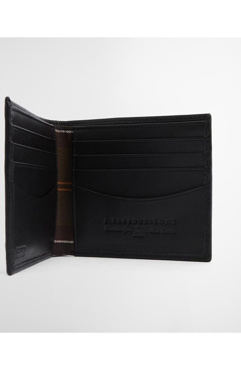 Barbour Brunton RFID Leather Bifold Wallet, Alternate, color, Black Deboss Tartan