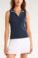 Zella Pace Piqué Knit Polo Tank