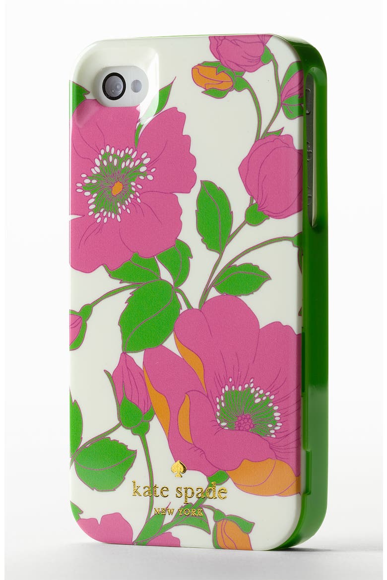 'garden society' iPhone 4 & 4S case, Alternate, color, PINK/ GREEN MULTI