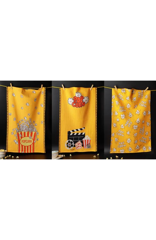 Tiramisu Set Of 3 The Movie Night Artisan Kitchen Tea Towel Set In Yellow