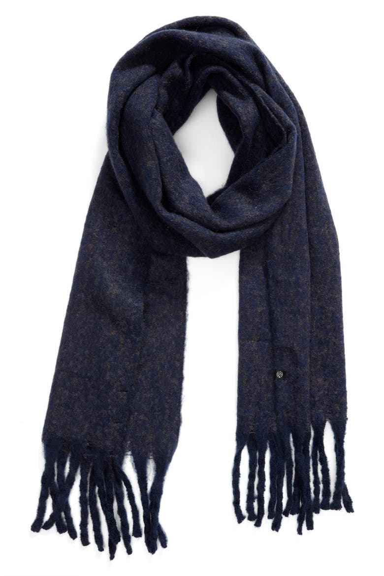 Solid Brushed Wrap Scarf, Alternate, color, NAVY PEACOAT