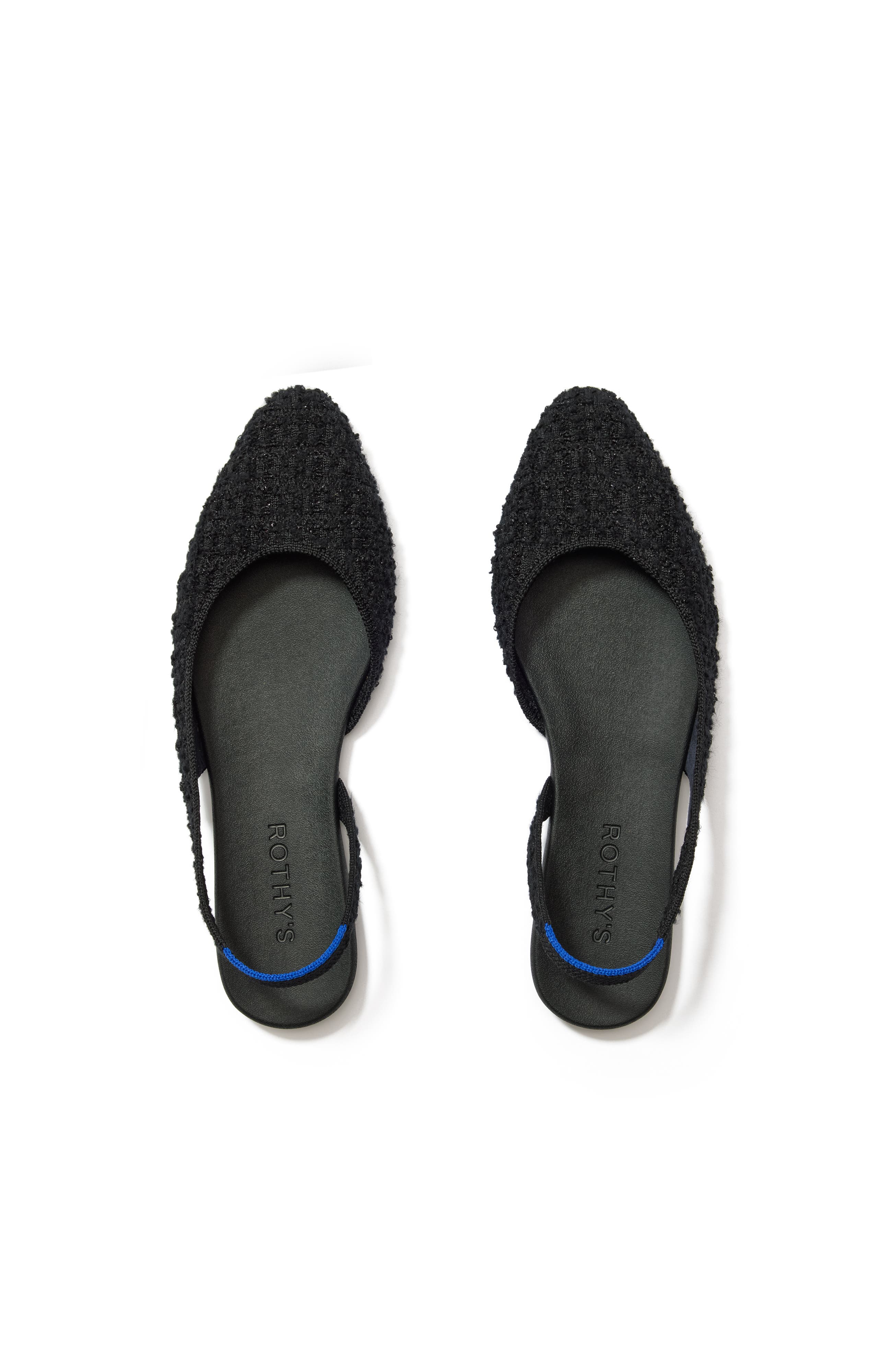 Rothy's The Almond Slingback, Alternate, color, Black Bouclé