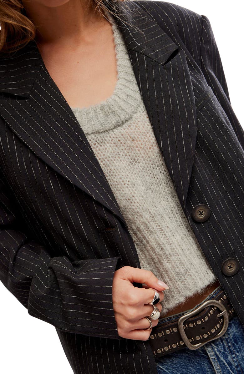 Free People Hailey Pinstripe Blazer Duster, Alternate, color, 