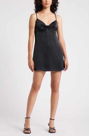 BP. Twist Front Satin Minidress