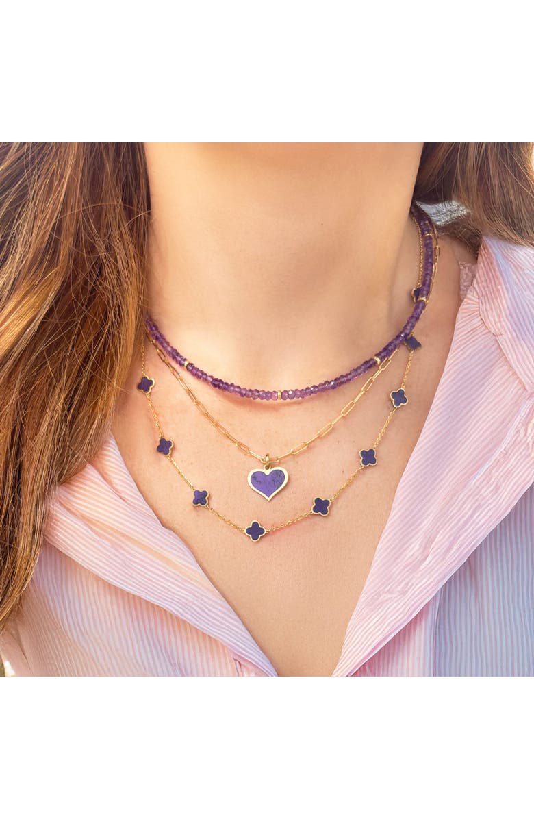 The Lovery Fine Jewelry Amethyst Bead Necklace, Alternate, color, Amethyst