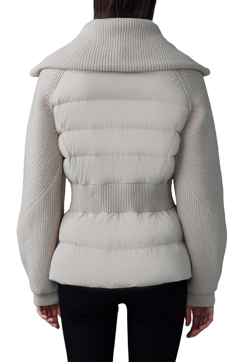 Foxy Mixed Media Quilted Down Jacket, Alternate, color, TRENCH