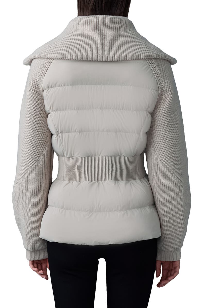 Mackage Foxy Mixed Media Quilted Down Jacket, Alternate, color, Trench