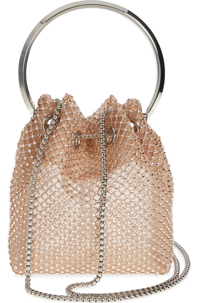Jimmy Choo Bon Bon Crystal Mesh Pouch, Alternate, color,