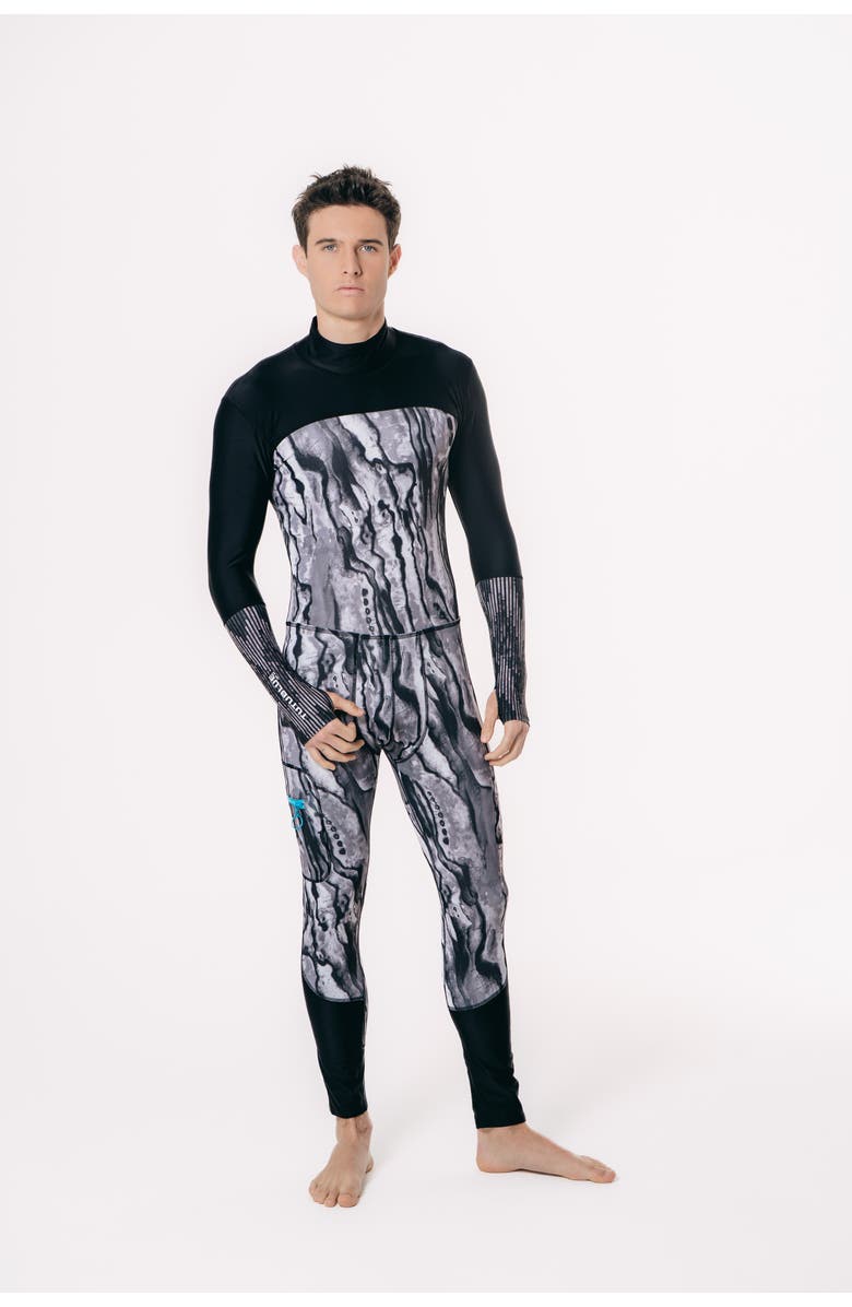 TUTUBLUE Men's Full-Body One-Piece Swimsuit - UPF 50+, Main, color, Abstract Marbled Cracked