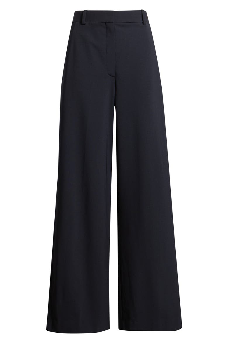 Stretch Wool Wide Leg Pants, Main, color, DEEP NAVY - G8E