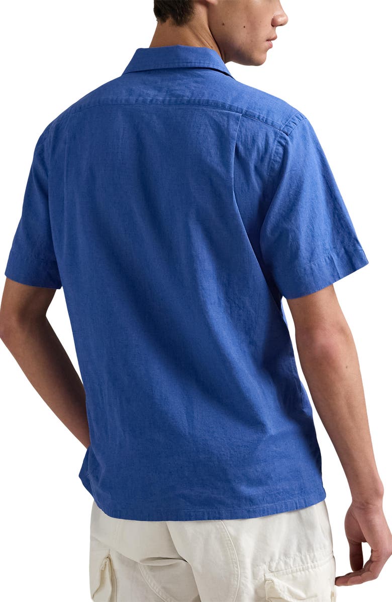 Polo Ralph Lauren Solid Red Linen & Cotton Camp Shirt, Alternate, color, 