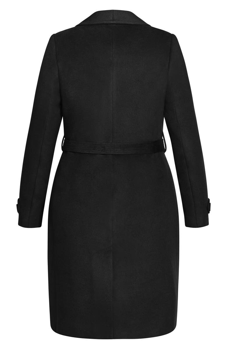 City Chic So Sleek Belted Coat, Alternate, color,