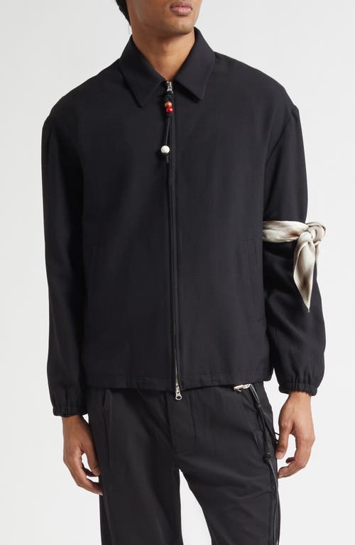 SONG FOR THE MUTE Slim Gabardine Coach's Jacket in Black  product