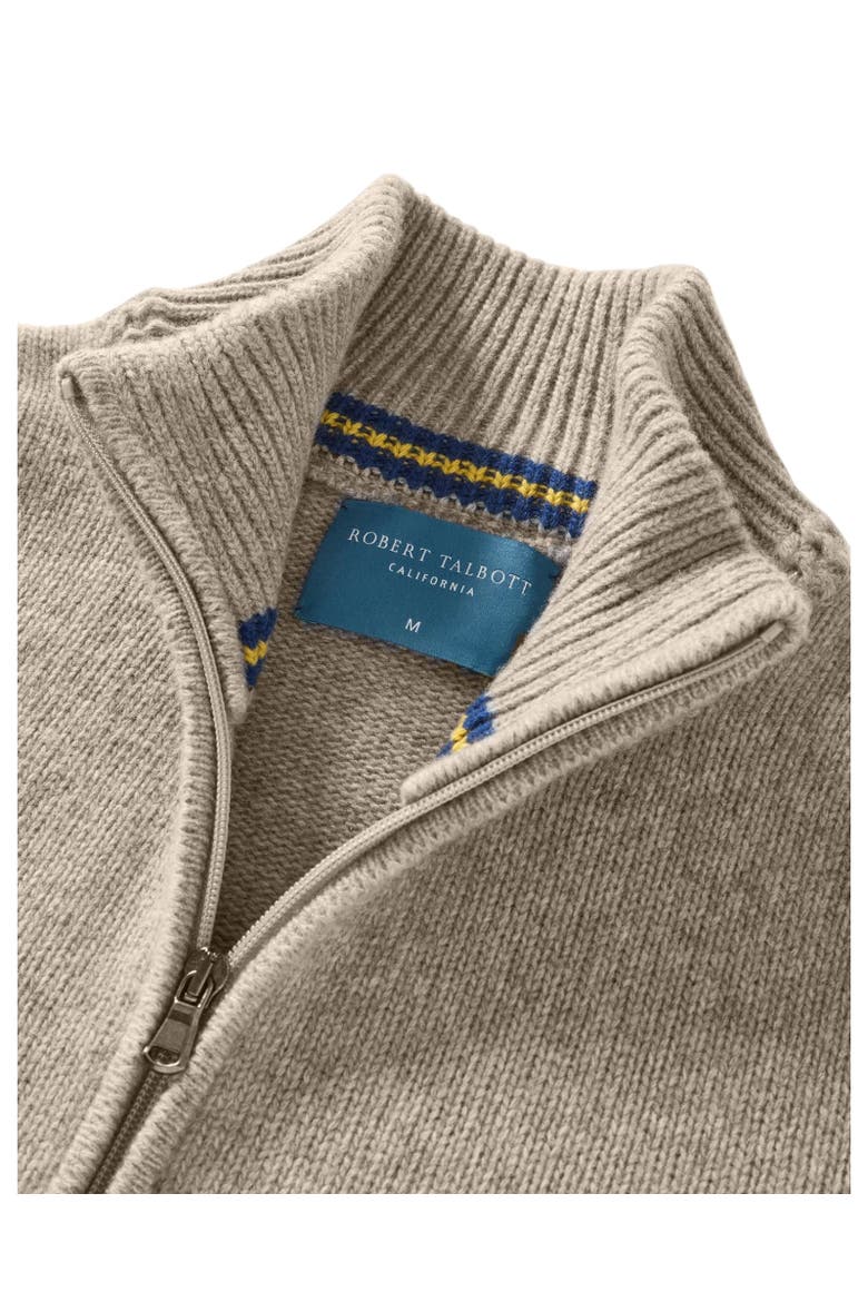 Graham Cashmere Blend Full Zip Sweater, Alternate, color, Natural