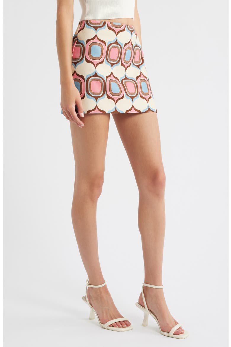 Jane Print Miniskirt, Alternate, color, PASTEL PINK