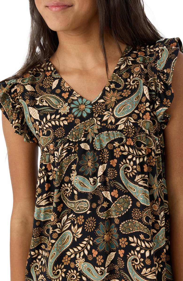 O'Neill Kids' Suzana Paisley Flutter Sleeve Dress, Alternate, color,