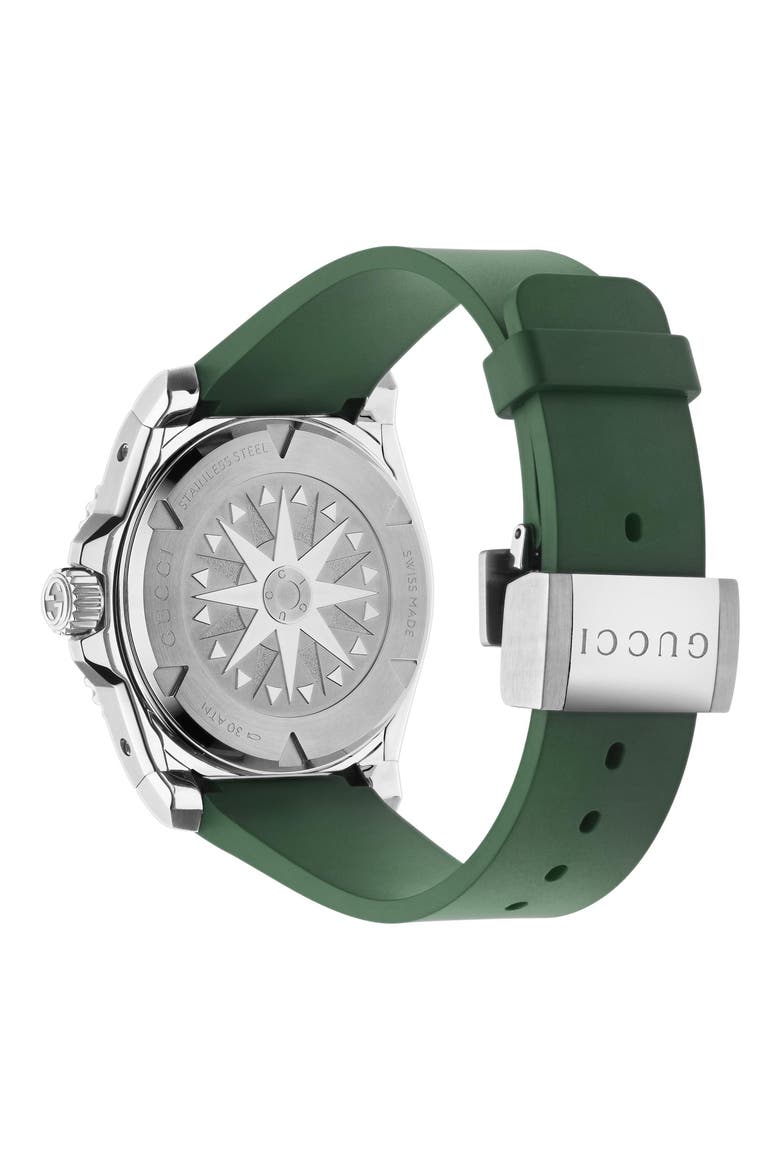 Dive Automatic Rubber Strap Watch, 40mm, Alternate, color, GREEN