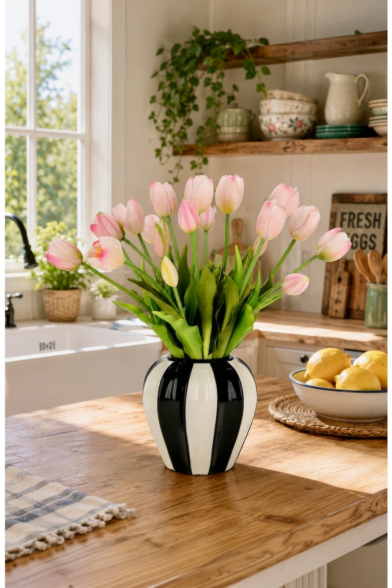 Tulip Floral Arrangement  in Vase, Alternate, color, Pink