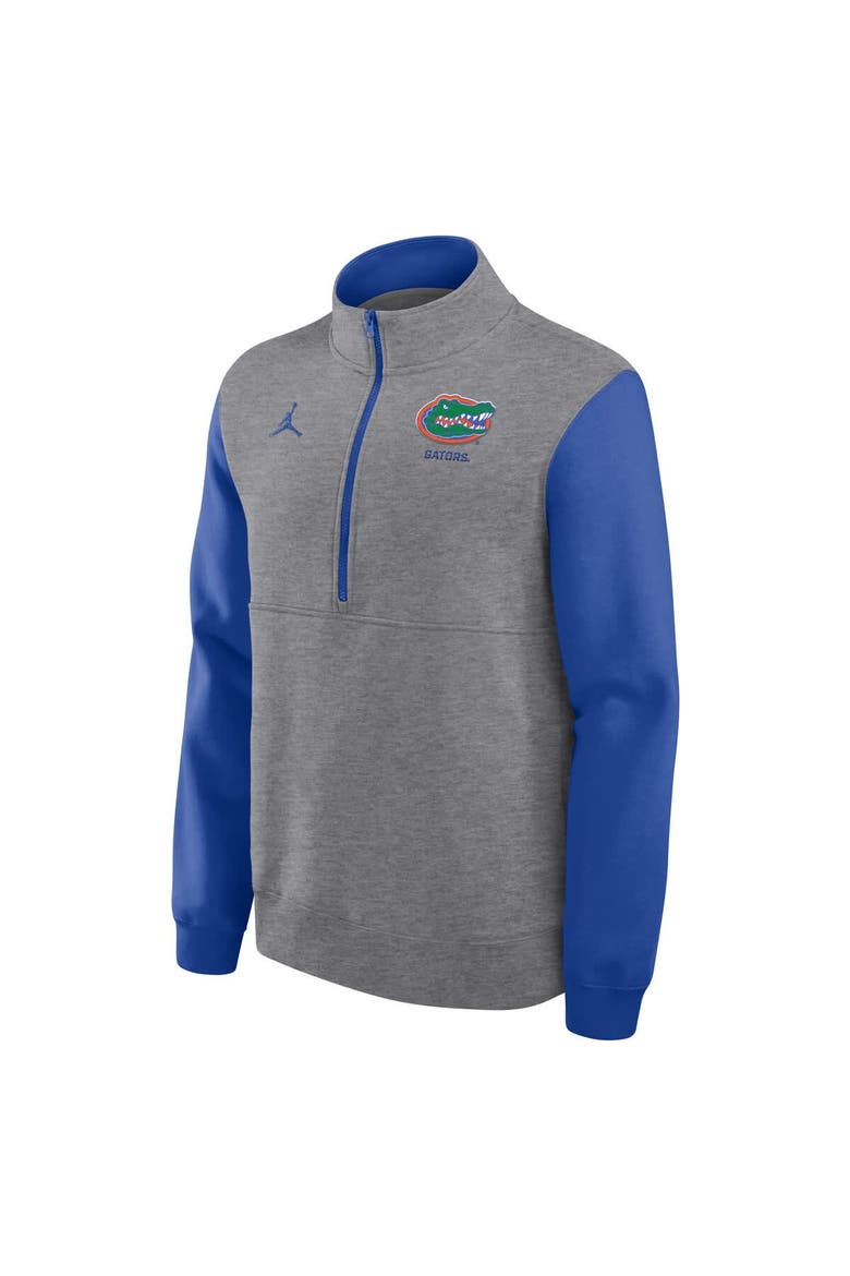 Men's Jordan Brand Heather Gray Florida Gators Club Fleece Half-Zip Pullover, Alternate, color, Heather Gray
