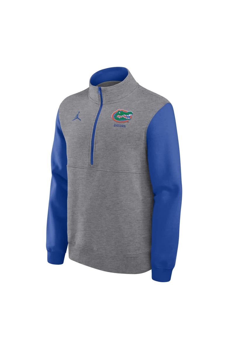 Jordan Brand Men's Jordan Brand Heather Gray Florida Gators Club Fleece Half-Zip Pullover, Alternate, color, Heather Gray