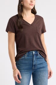 Caslon® Cotton & Modal V-Neck T-Shirt