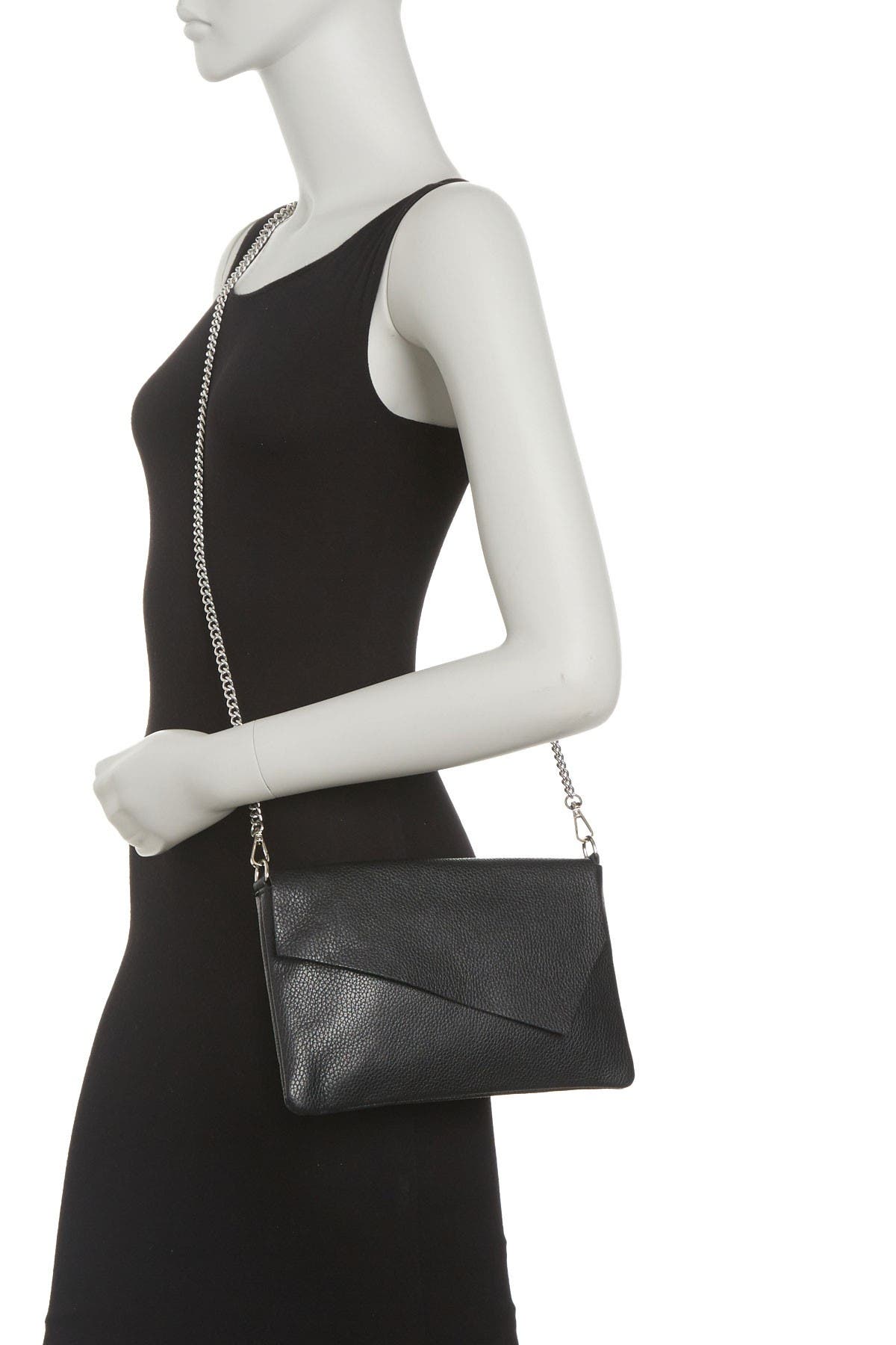 GIORGIO COSTA Leather Chain Crossbody Clutch, Alternate, color, 