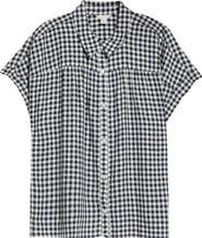 Caslon® Linen Blend Button-Up Shirt