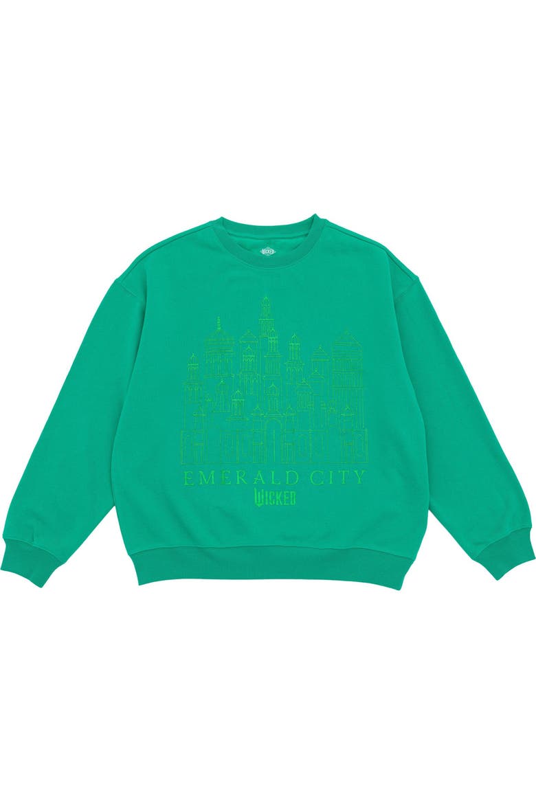 Fleece Crewneck Pullover, Main, color, Emerald Green