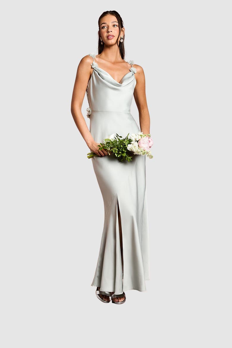 trappy Floral Cowl Neck Maxi Dress, Main, color, Sage