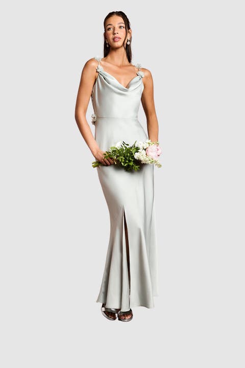 trappy Floral Cowl Neck Maxi Dress