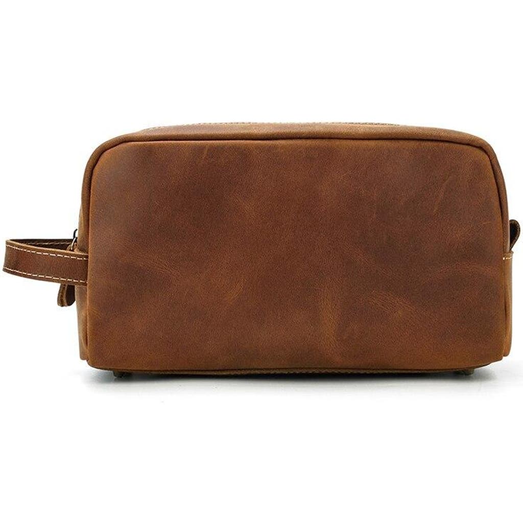 Steel Horse Leather The Wanderer Toiletry Bag | Genuine Leather Toiletry Bag In Brown