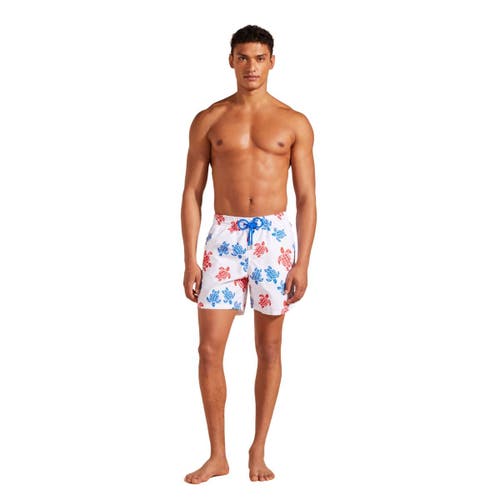 Vilebrequin Tortues Multicolores Swim Trunks In Blanc