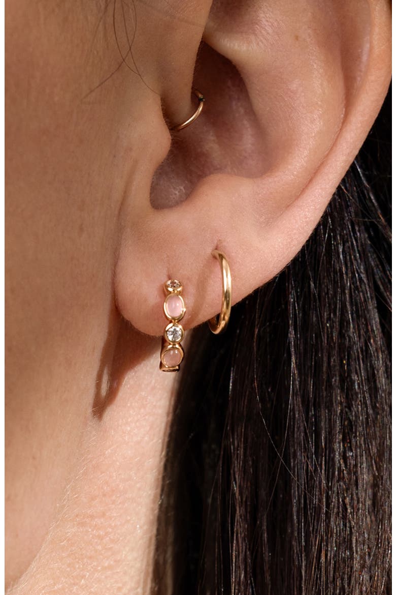Aura Hoop Earrings, Alternate, color, GOLD VERMEIL/ PINK