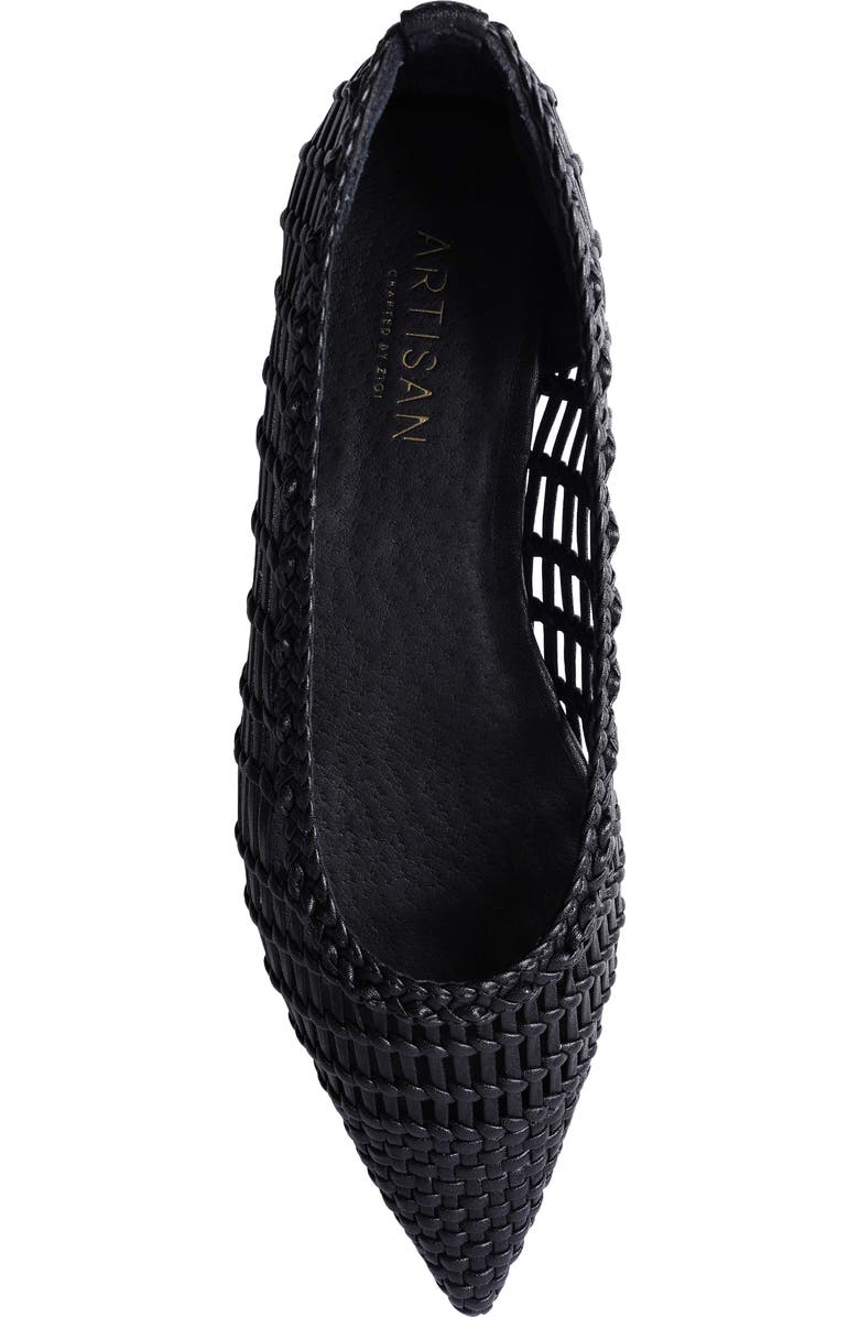 Artisan Crafted By Zigi Poppie Pointed Toe Flat, Alternate, color, Black Leather