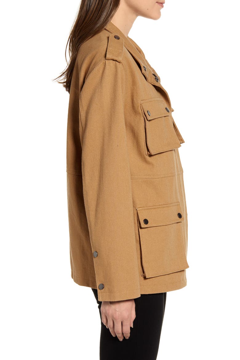 Cotton Twill Cargo Jacket, Alternate, color, TAN