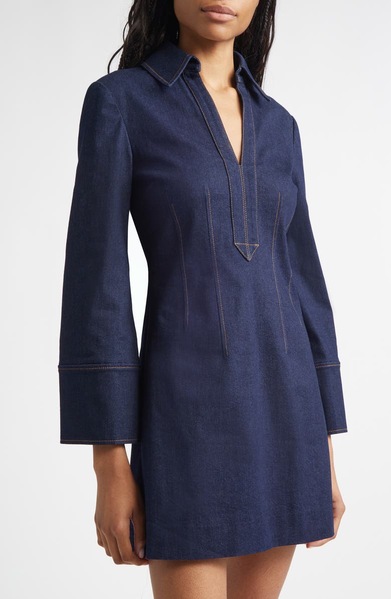 Veronica Beard Raymond Denim Shirtdress, Alternate, color, Midnight Wash