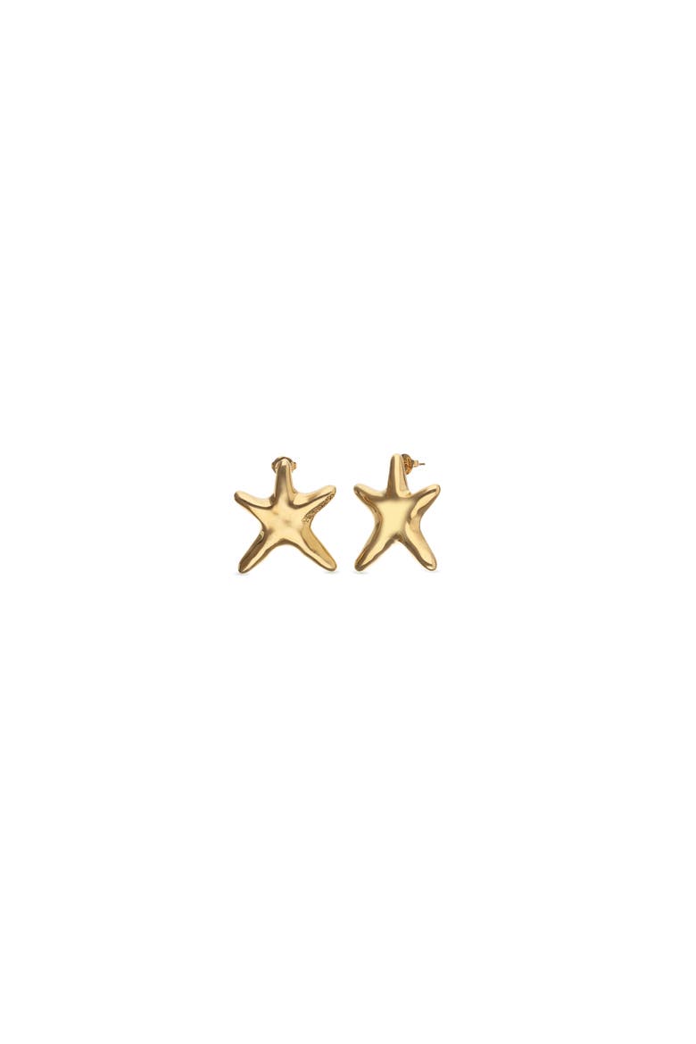 Medium Gold-tone Star Earrings, Alternate, color, Gold