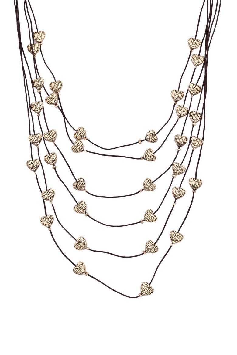 Heart Layered Necklace, Main, color, GOLD