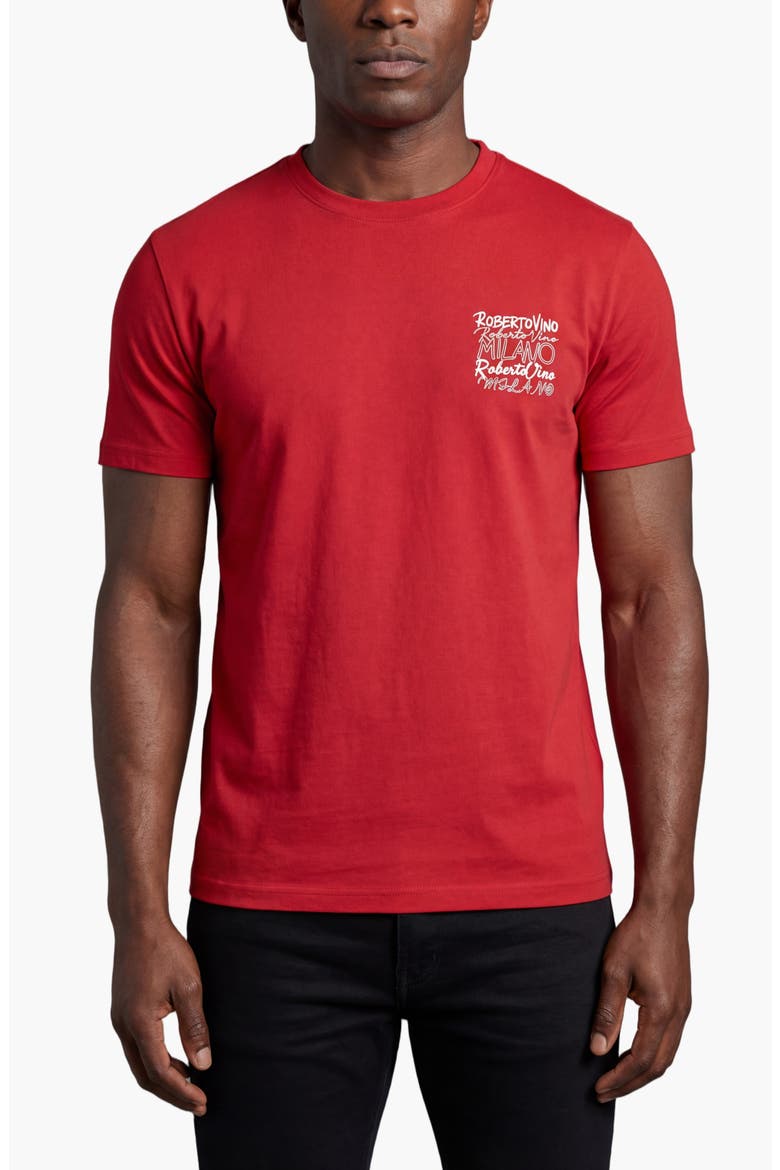 Big Writing Milano Slim Fit Stretch Cotton T-Shirt, Main, color, Red