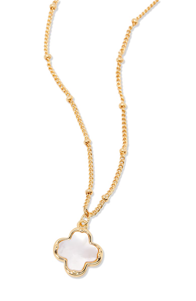 Brook and York Chatham Clover Mother-of-Pearl Pendant Necklace, Alternate, color, Gold