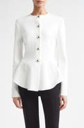 Proenza Schouler Dasha Compact Stitch Peplum Sweater Jacket
