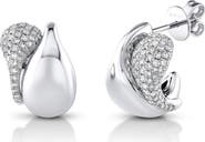 SHAY Double Drip Diamond & 18K Gold Huggie Hoop Earrings